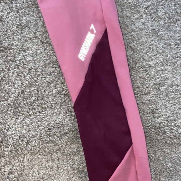 Gymshark Asymmetrical Leggings- Dusty Pink/Dark Ruby - Picture 5 of 6